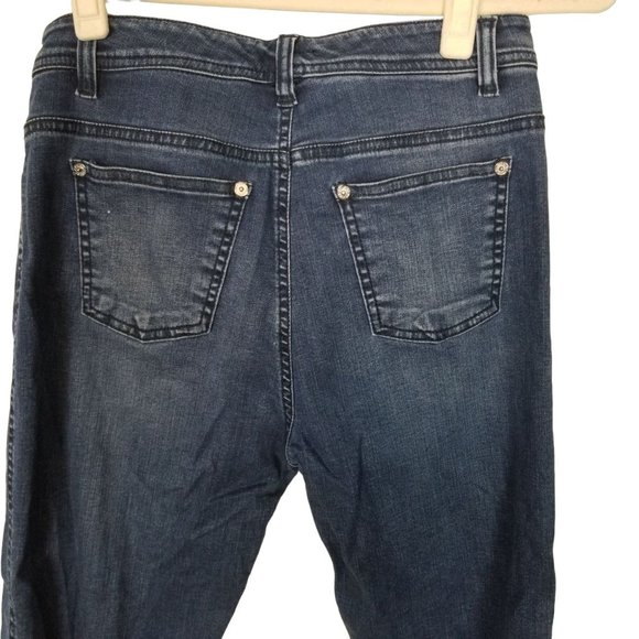 St. John Caviar Womens 8 Blue Dark Wash Denim Mid - Picture 7 of 7